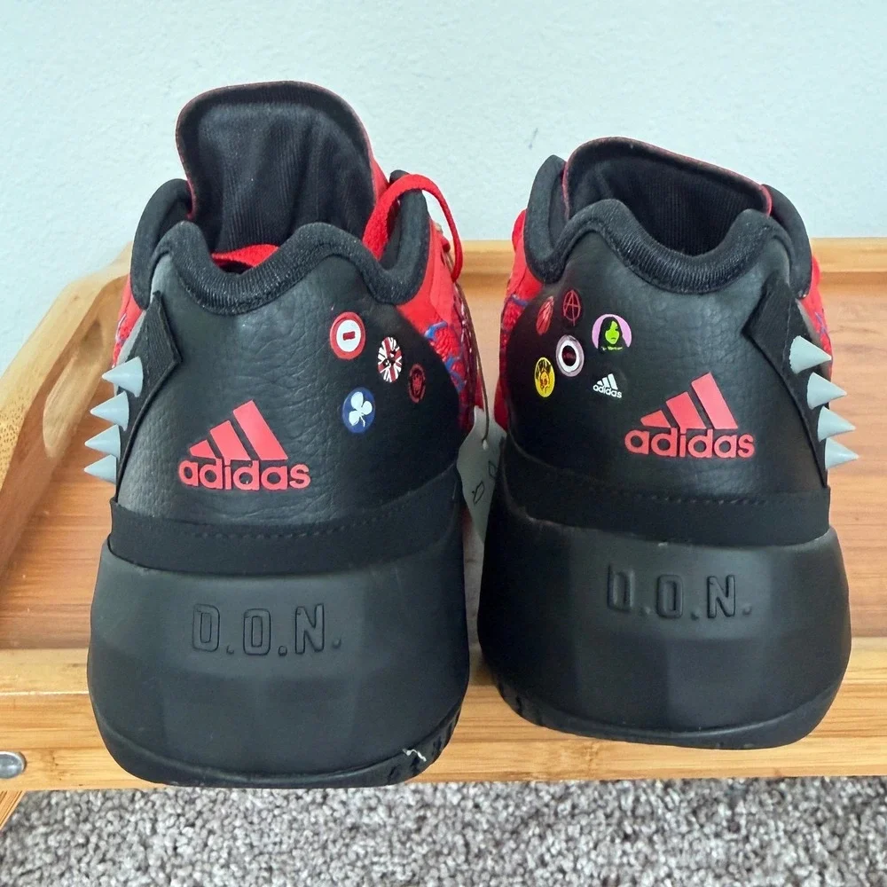 Adidas Marvel Spider-Man DON Issue 4 J Basketball Shoes Red Black HR1616 Size 6Y